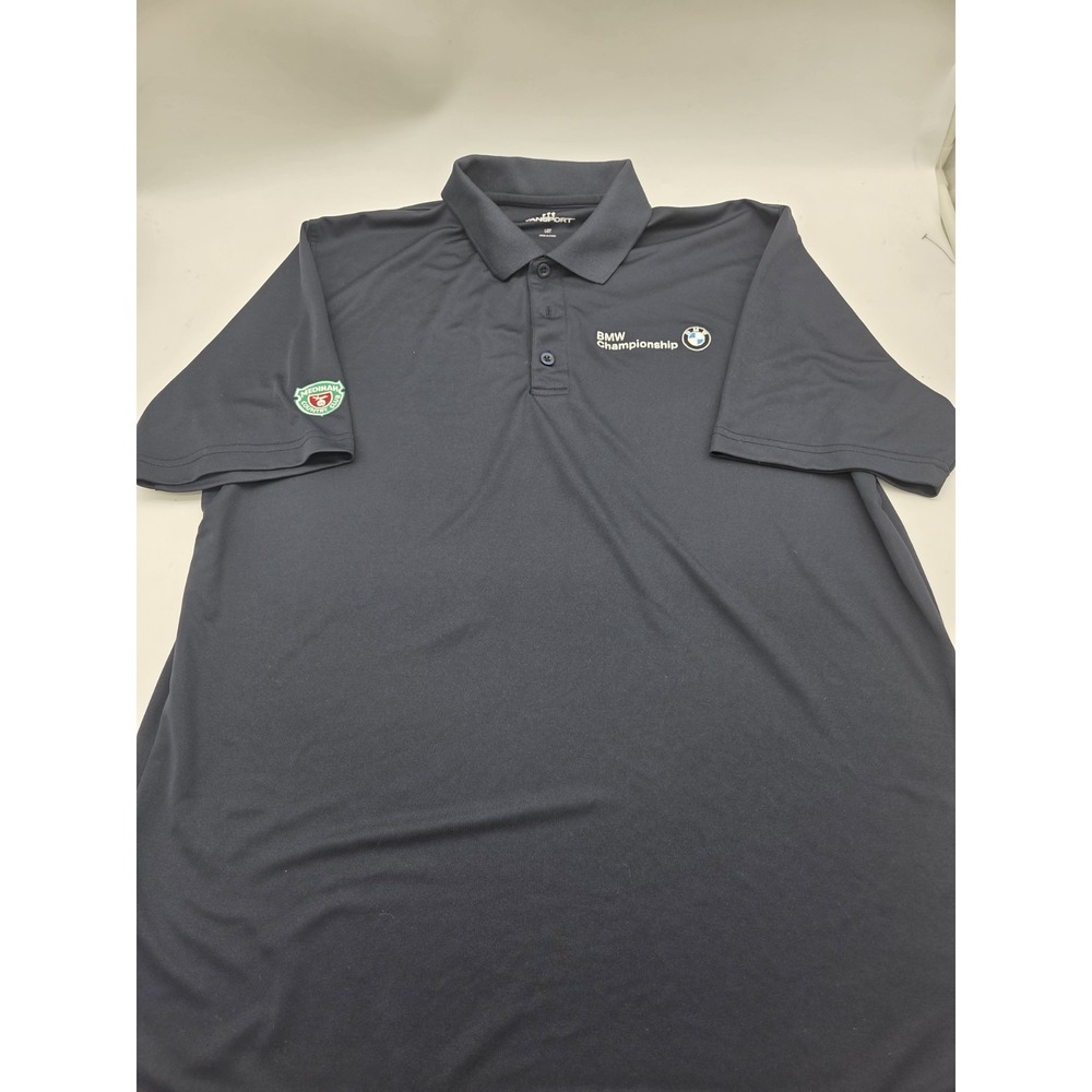 Golf BMW Championship Blue Polo Shirt Men's Large Tall Vansport Performance